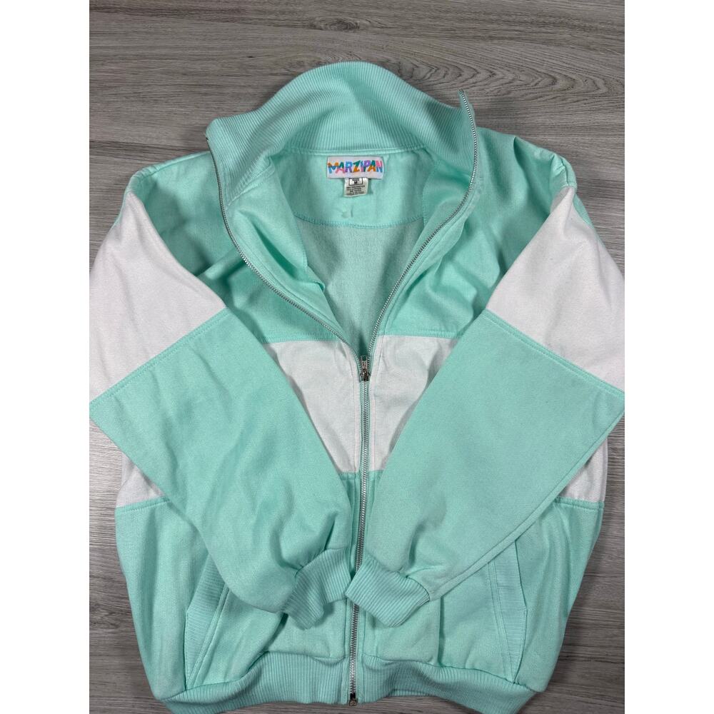 Vintage-style color-block zip-up jacket